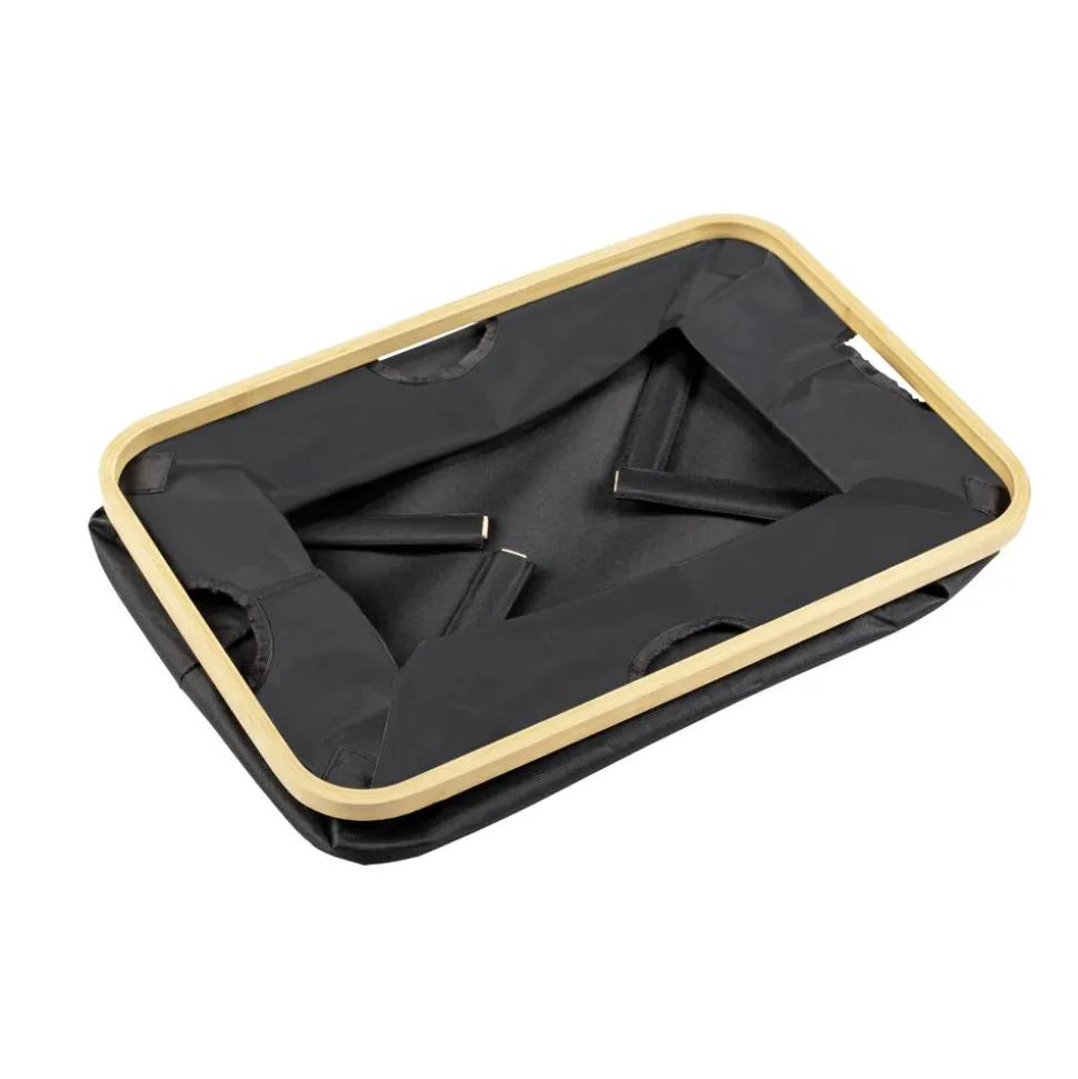 Wäschekorb 'Ecori' Polyester schwarz 54 x 26 x 36 cm