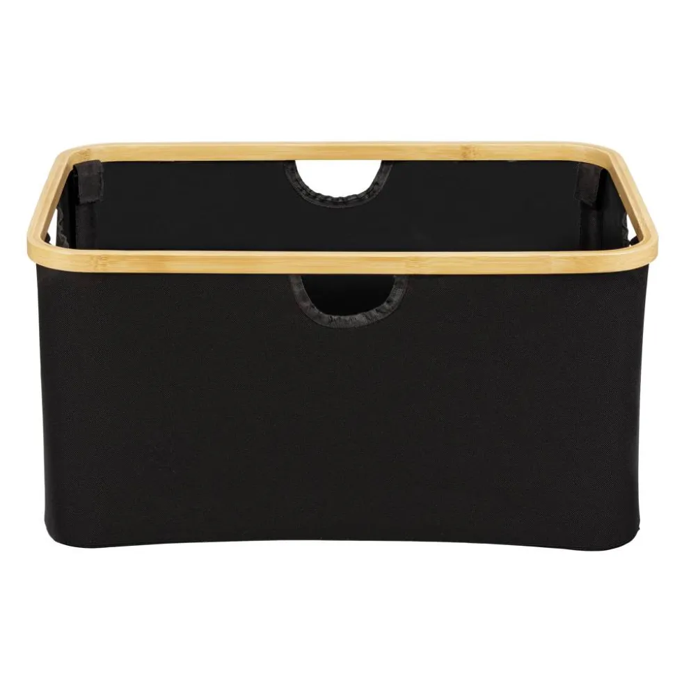 Wäschekorb 'Ecori' Polyester schwarz 54 x 26 x 36 cm