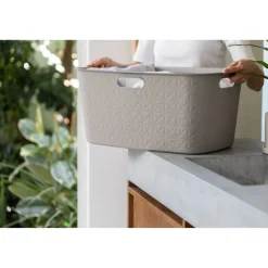 Wäschekorb 'Softex' taupe 45 l 57 x 37 x 27 cm
