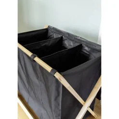 Wäschesammler 'Ecori' Bambus schwarz, braun 69 x 56,5 x 33 cm