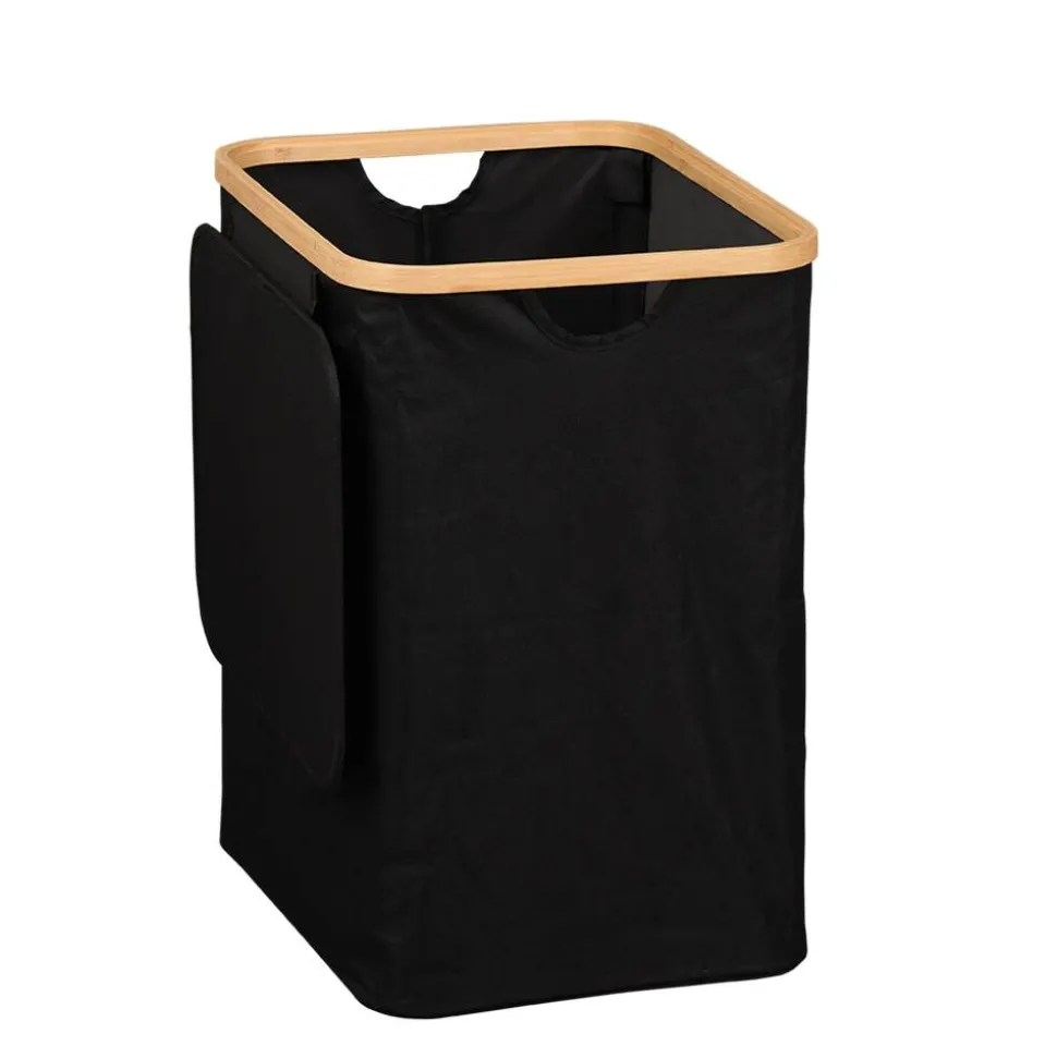 Wäschesammler Polyester schwarz 41 x 33 x 50 cm