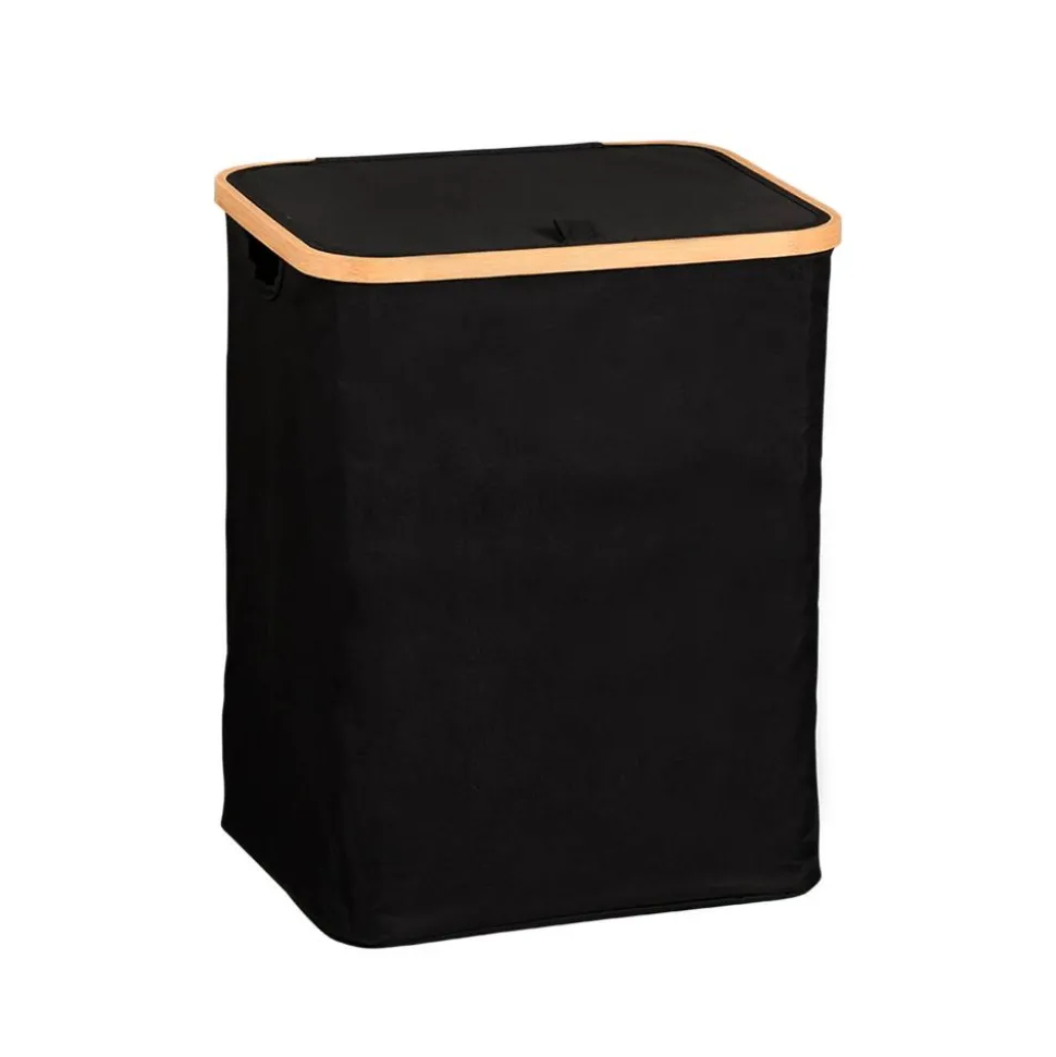 Wäschesammler Polyester schwarz 41 x 33 x 50 cm