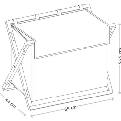 Wäschesammler schwarz 69 x 56,5 x 33 cm