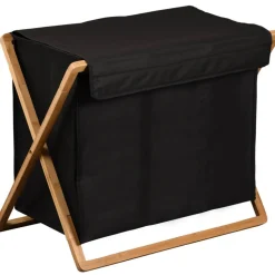 Wäschesammler schwarz 69 x 56,5 x 33 cm