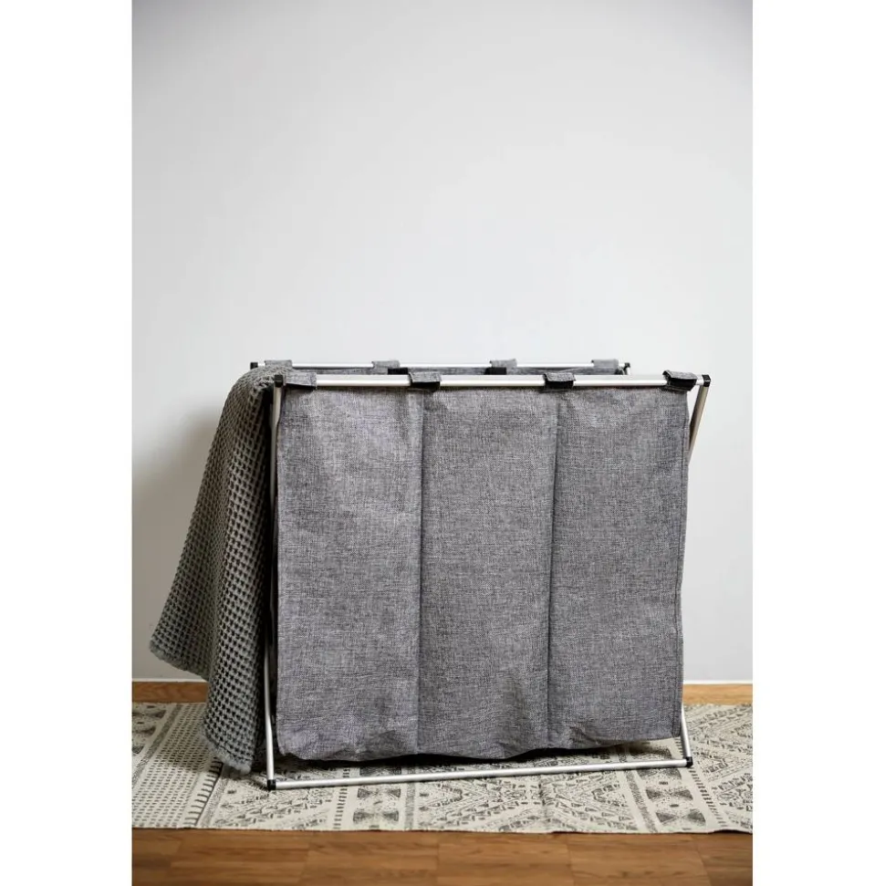 Wäschesammler 'Trio' grau 63 x 57 x 38 cm 130 l