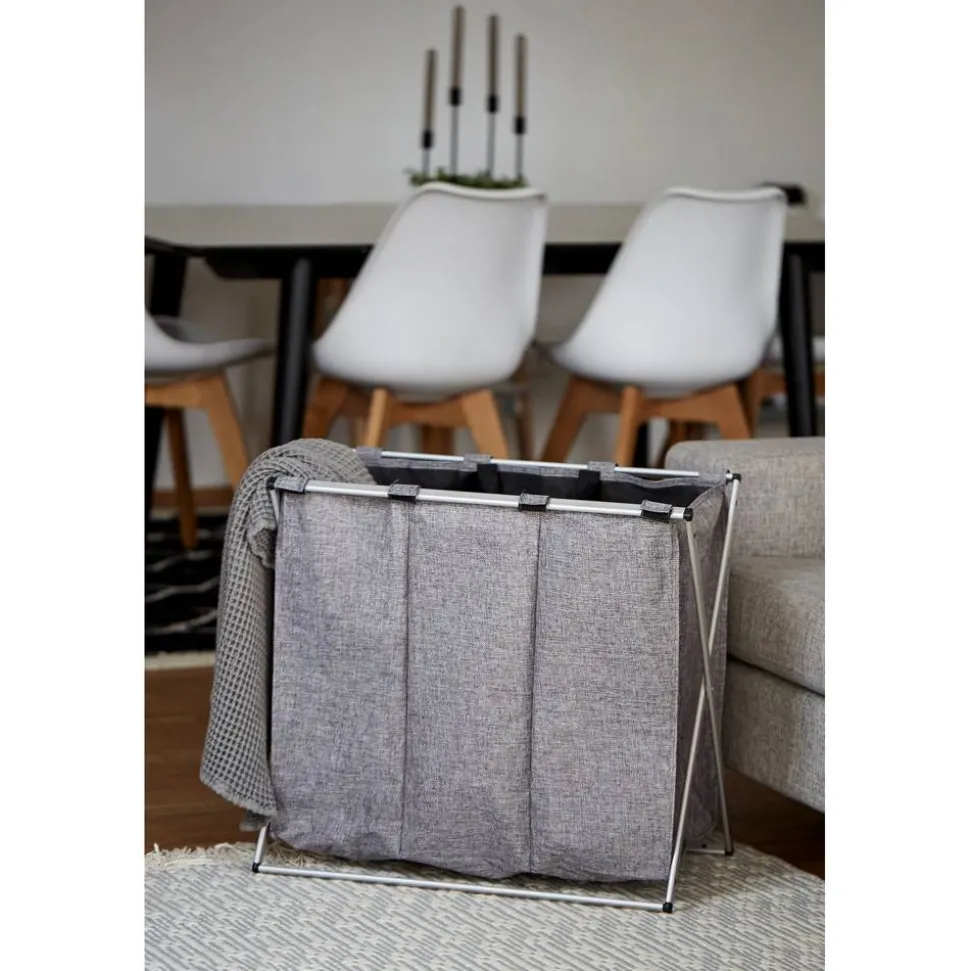 Wäschesammler 'Trio' grau 63 x 57 x 38 cm 130 l
