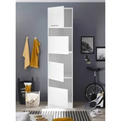 Wäscheschrank 'Clara 3' für Hauswirtschaftsraum weiß matt 50 x 200 x 67,6 cm