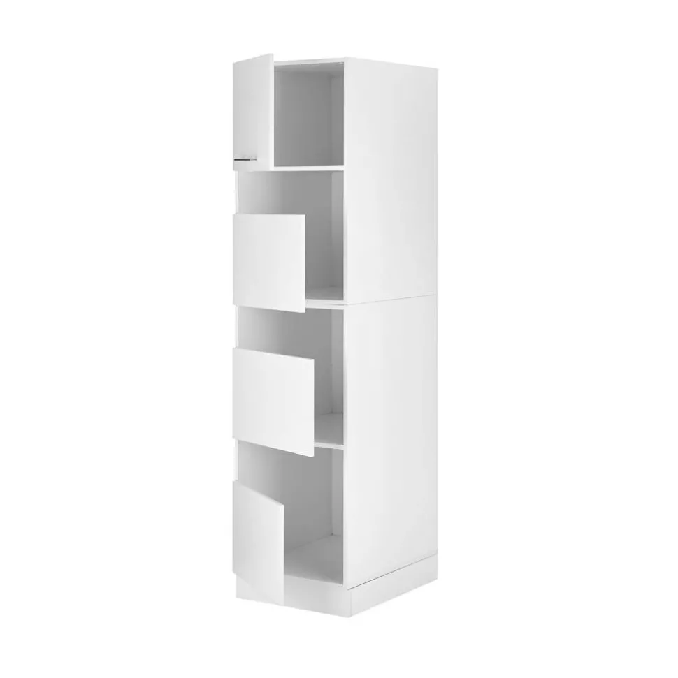 Wäscheschrank 'Clara 3' für Hauswirtschaftsraum weiß matt 50 x 200 x 67,6 cm