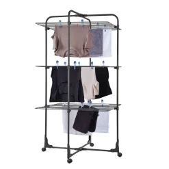 Wäscheständer 'Classic Tower 270 Black' grau 68 x 68 x 126 cm