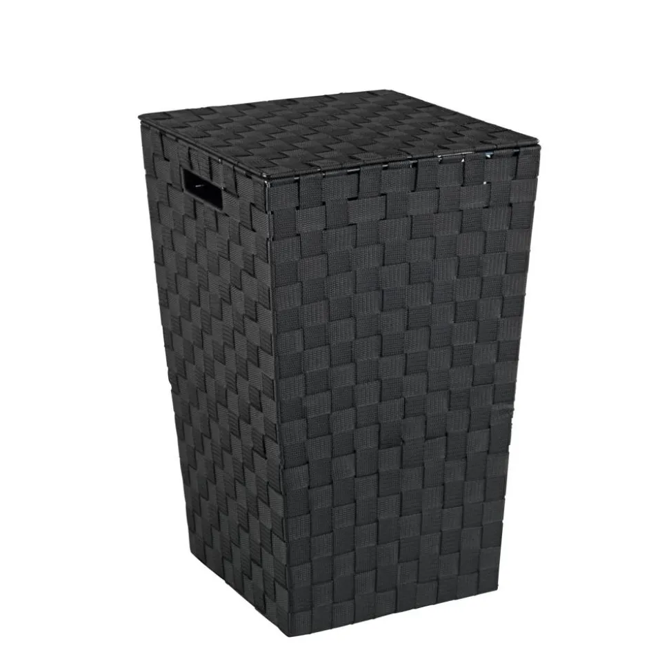 Wäschetruhe 'Adria Square' schwarz 33 x 33 x 53 cm