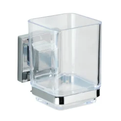 Zahnputzbecher 'Vacuum-Loc Quadro' Edelstahl glänzend