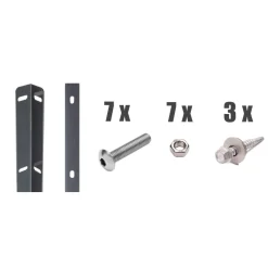 Zaunanschlussleisten-Set anthrazit für Pfosten Typ A, 123 cm