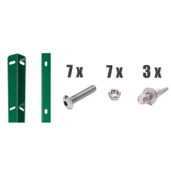 Zaunanschlussleisten-Set moosgrün für Pfosten Typ A, 123 cm