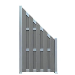 Zaunelement 'Jan' WPC/Aluminium grau 90 x 180/90 cm
