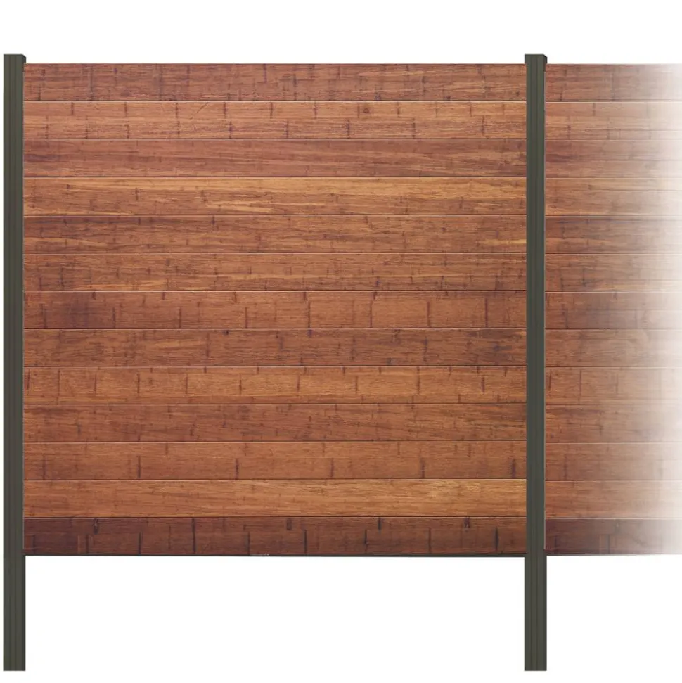 Zaun-Komplettset 'Batu Line' Bambus mit Pfosten anthrazit zum Einbetonieren 786 x 180 cm