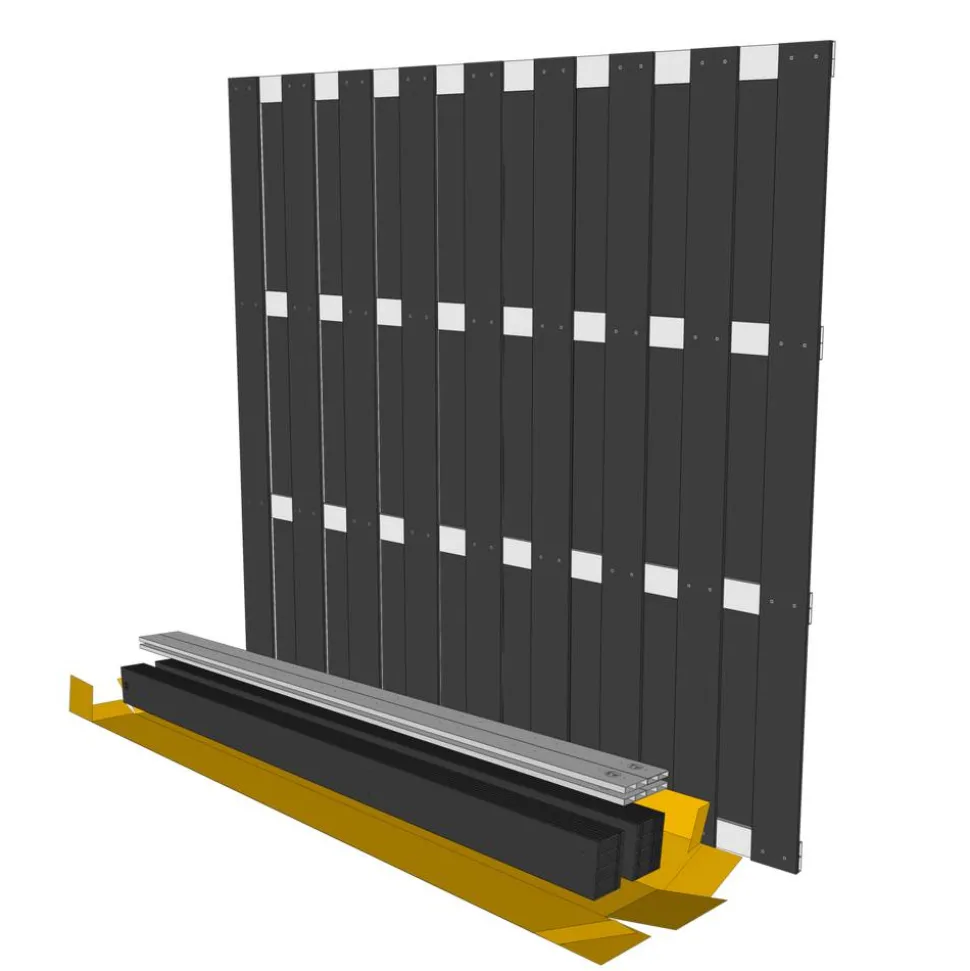 Zaun-Komplettset 'Milano Line' WPC anthrazit mit Pfosten zum Einbetonieren 755 x 180 cm