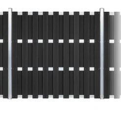 Zaun-Komplettset 'Milano Line' WPC anthrazit mit Pfosten zum Aufschrauben 942 x 180 cm