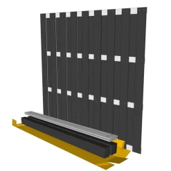 Zaun-Komplettset 'Milano Line' WPC anthrazit mit Pfosten zum Aufschrauben 942 x 180 cm