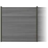 Zaun-Komplettset 'Roma Line' WPC grau mit Pfosten anthrazit zum Aufschrauben 751 x 180 cm