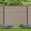 Zaun-Komplettset 'Roma Line' WPC schilf mit Pfosten anthrazit zum Aufschrauben 565 x 180 cm
