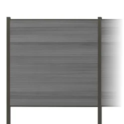 Zaun-Komplettset 'Roma Line' WPC grau mit Pfosten anthrazit zum Einbetonieren 939 x 180 cm