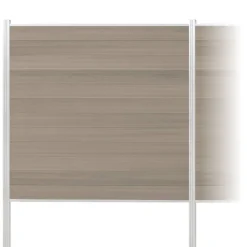 Zaun-Komplettset 'Roma Line' WPC schilf mit Pfosten eloxiert zum Einbetonieren 565 x 180 cm