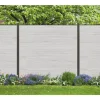 Zaun-Komplettset 'Roma Line' WPC beige mit Pfosten anthrazit zum Aufschrauben 565 x 180 cm