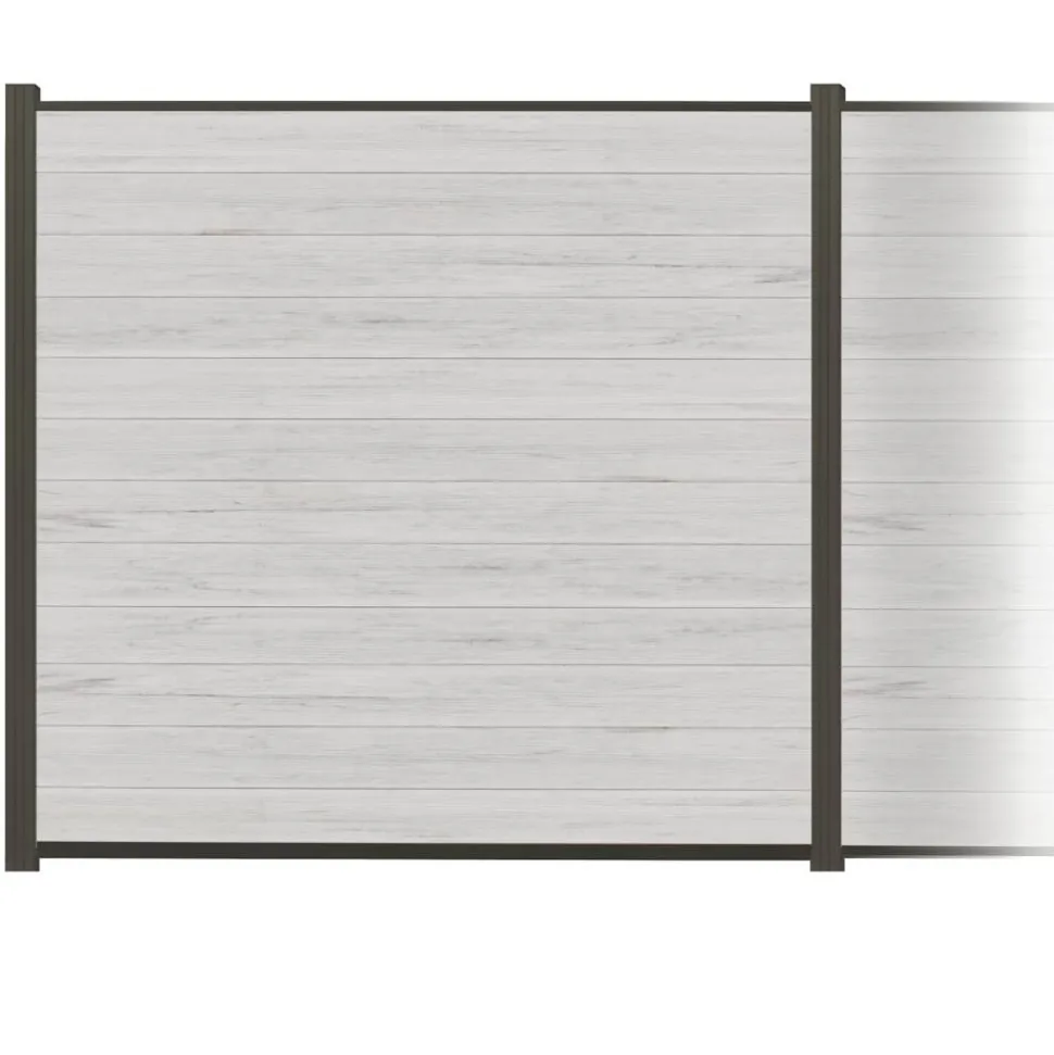 Zaun-Komplettset 'Roma Line' WPC beige mit Pfosten anthrazit zum Aufschrauben 565 x 180 cm