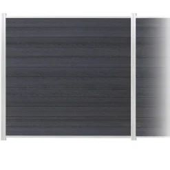 Zaun-Komplettset 'Roma Line' WPC anthrazit mit Pfosten eloxiert zum Aufschrauben 565 x 18 cm