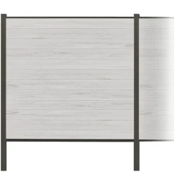 Zaun-Komplettset 'Roma Line' WPC beige mit Pfosten anthrazit zum Einbetonieren 939 x 180 cm