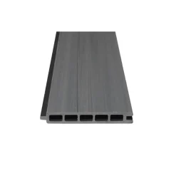 Zaun-Komplettset 'Roma Line' WPC grau mit Pfosten anthrazit zum Aufschrauben 939 x 180 cm