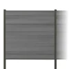 Zaun-Komplettset 'Roma Line' WPC grau mit Pfosten anthrazit zum Einbetonieren 751 x 180 cm