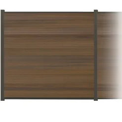 Zaun-Komplettset 'Roma Line' WPC teak mit Pfosten anthrazit zum Aufschrauben 565 x 180 cm