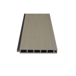 Zaun-Komplettset 'Roma Line' WPC schilf mit Pfosten eloxoiert zum Aufschrauben 751 x 180 cm