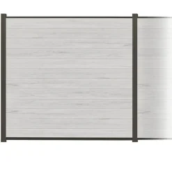 Zaun-Komplettset 'Roma Line' WPC beige mit Pfosten anthrazit zum Aufschrauben 751 x 180 cm