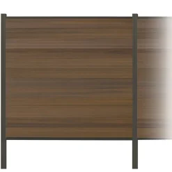 Zaun-Komplettset 'Roma Line' WPC teak mit Pfosten anthrazit zum Einbetonieren 751 x 180 cm