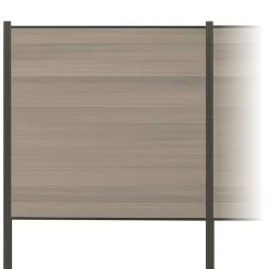 Zaun-Komplettset 'Roma Line' WPC schilf mit Pfosten anthrazit zum Einbetonieren 751 x 180 cm