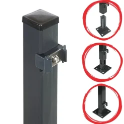 Zaunpfosten für Stabmatten 'Essential' anthrazit 4 x 4 x 211,5 cm