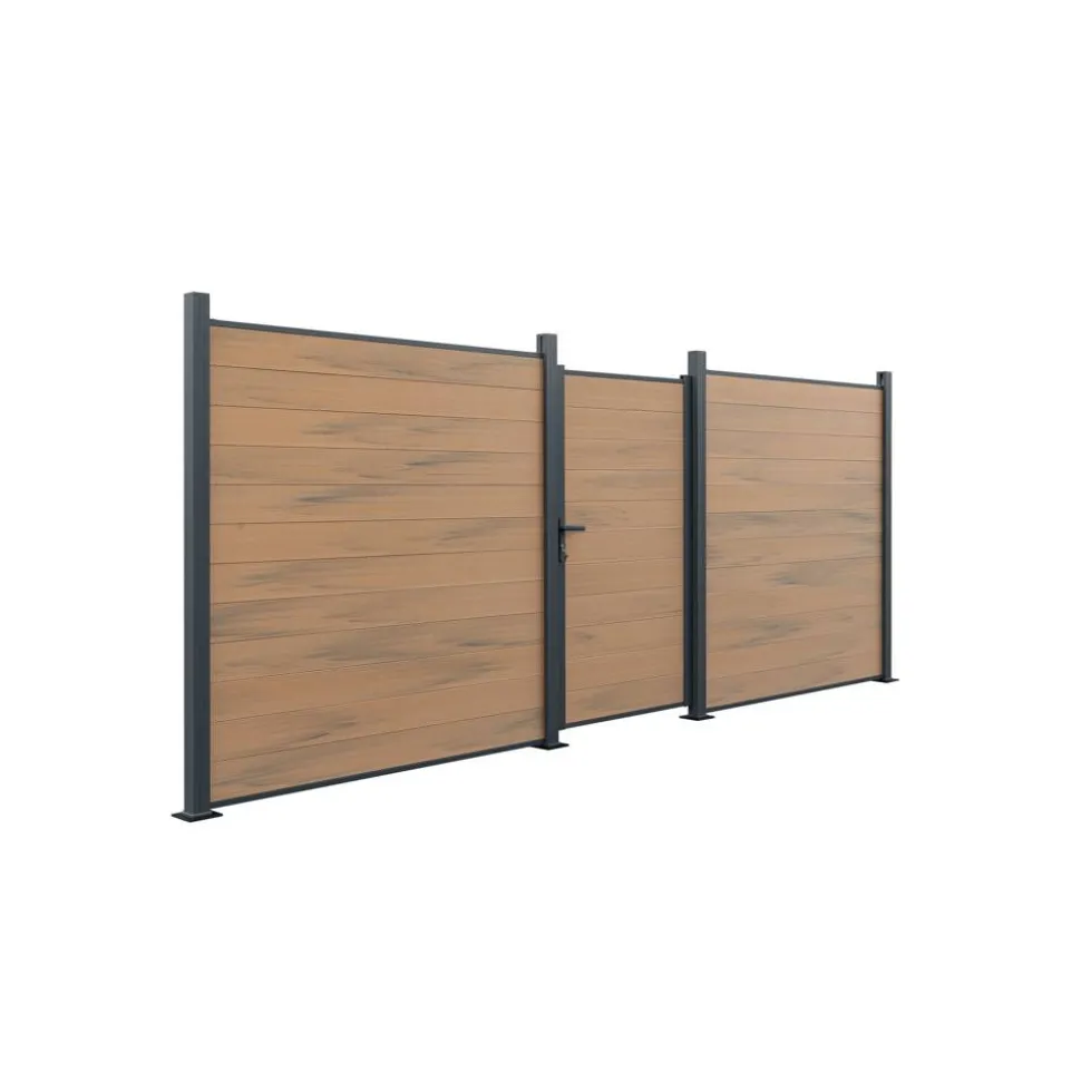 Zaun-Tor 'Tim' WPC sandfarben 103 x 175 x 16 cm