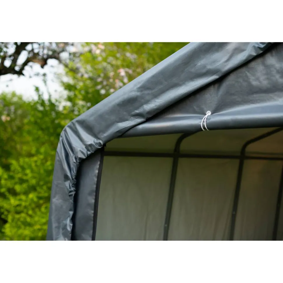 Zeltgarage grau Polyethylen 490 x 370 x 260 cm