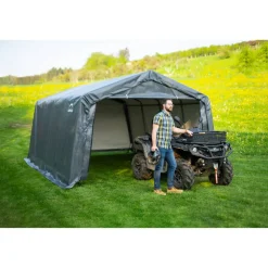 Zeltgarage grau Polyethylen 490 x 370 x 260 cm
