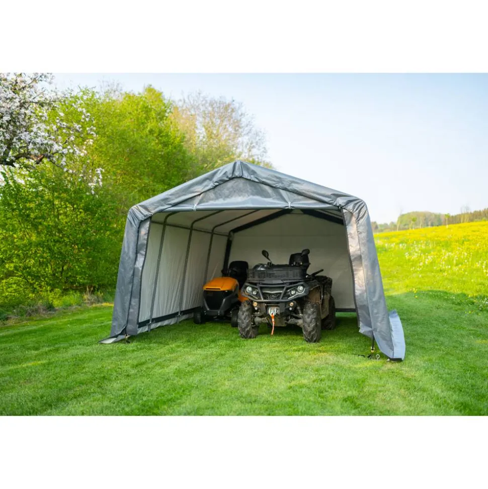 Zeltgarage grau Polyethylen 490 x 370 x 260 cm