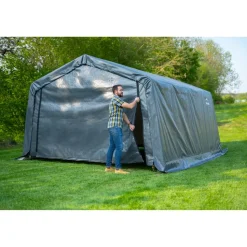Zeltgarage grau Polyethylen 490 x 370 x 260 cm