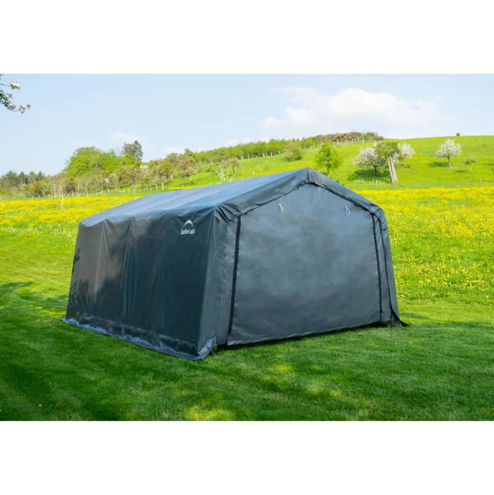 Zeltgarage grau Polyethylen 490 x 370 x 260 cm