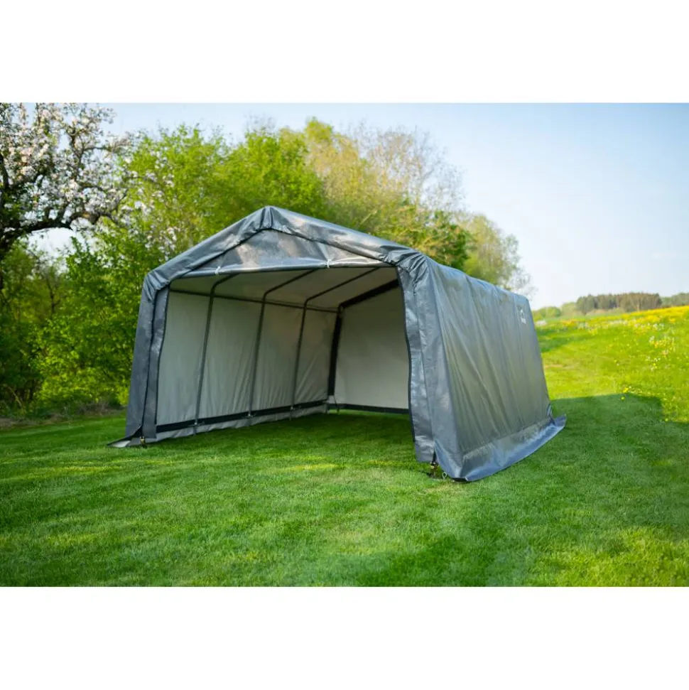 Zeltgarage grau Polyethylen 490 x 370 x 260 cm