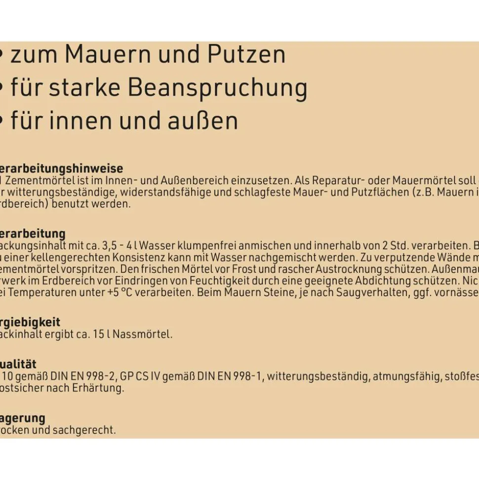 Zementmörtel 25 kg