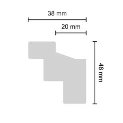 Zierprofil für LED-Stripes 'Kristine' EPS weiß 200 x 6,5 cm