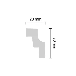 Zierprofil 'K30' Wellenoptik weiß 150 x 2 x 3 cm