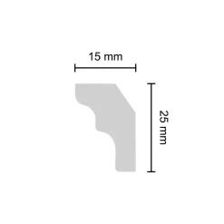 Zierprofil 'Sabrina' Bogenmuster weiß 200 x 1,5 x 2,5 cm 2 Stück