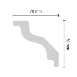 Zierprofil 'Sylvia' weiß 200 x 7 x 7 cm